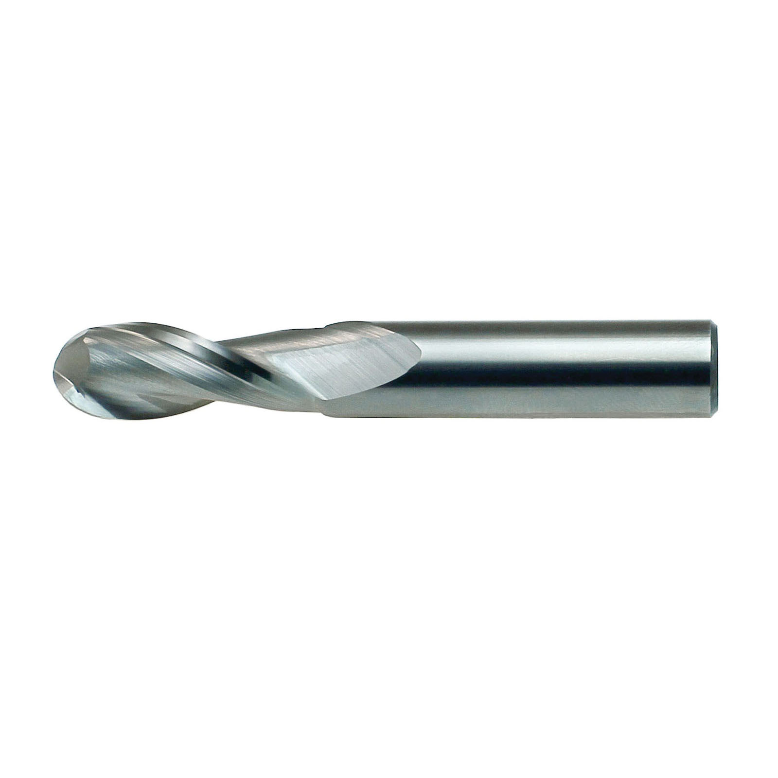 Drillco 76A116C 7600 Center Cutting Imperial Regular Length Single End Ball Nose End Mill, 1/4 in Dia Cutter, 3/4 in Length of Cut, 2 Flutes, 1/4 in Dia Shank, 2-1/2 in OAL, Bright - Ball End Mills